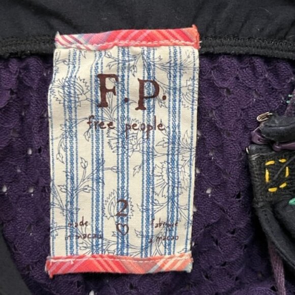 Free People Purple Basket Weave Mini Sundress w/ Spaghetti Straps - Picture 7 of 7